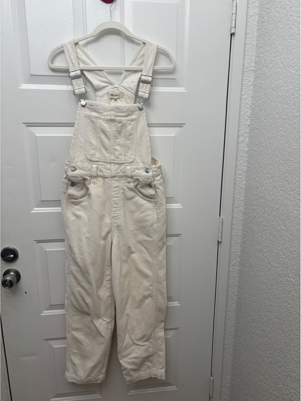 Madewell Cream Corduroy Women's Overalls